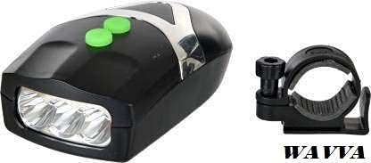 Image of Wavva LED Light Orange Bicycle Bike Accessories Adjustable Safety Warning Loud Horn Black (3 Modes)