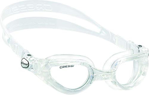 Image of Cressi Right Adult Swim Goggles for Men with Protective Case (Clear, Large)