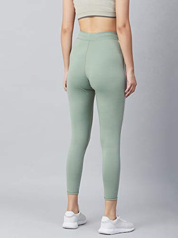 Image of BLINKIN Women's Skinny Fit Trackpants (4443-LIGHT-GREEN-30_Light olive with white stripes_Large)