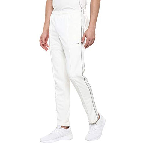 Image of Nivia 2504-1 Polyester Cricket Pants, Men's Small (White/Grey)