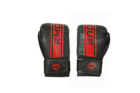 Image of IWIN RMOUR Combo Unfilled Heavy SRF PU Punching Bag with Hanging Chain, Boxing Gloves, Ceiling Hook, Hand Wraps, Skipping Rope, Boxing Chain Keyring and Hand Gripper (Black , 3 Feet)- 9 Piece