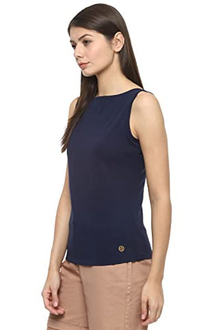 Image of Van Heusen Woman Women's Plain Regular fit T-Shirt (VWCTURGB651500_Navy Small)