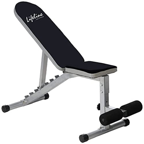 Image of Lifeline Fitness HG-005 Home Gym with LB-311 Adjustable Bench (8 Levels), Multipurpose All in One Home Gym Workout Combo