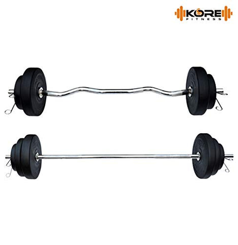 Image of Kore PVC 50 Kg Combo 343 With PVC Dumbbells Home Gym Kit, Multicolour