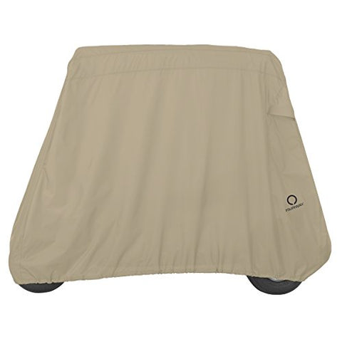 Image of Classic Accessories Fairway Golf Cart Cover, Khaki, Short Roof
