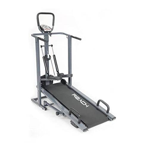 Image of ELEV8 by Reach T-100 Manual Treadmill for Home Gym | 4 in 1 (Jogger, Twister, Stepper & Push-up bar) Foldable Treadmill | 3 Level Manual Incline | for Full Body Workouts | Max Weight 120 Kgs