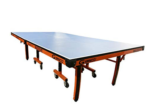 Image of Gymnco Massive Table Tennis Table with 100 MM Wheel (Top 25 mm Laminated Compressed & Free TT Table Cover + 2 TT Racket & Balls)