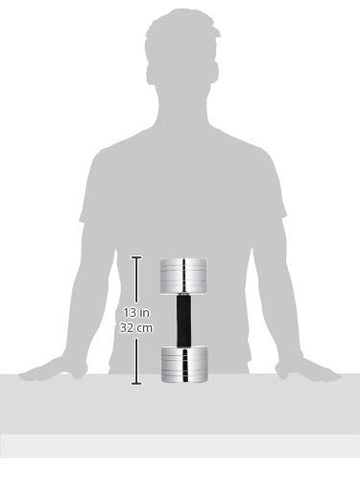 Image of Amazon Brand - Symactive Chrome Plated Steel Dumbbell, Set of 1, 12.5 Kg