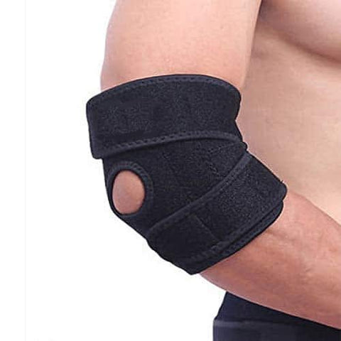 Image of Tima Elbow Support Brace, Adjustable Tennis Elbow Support Brace, Great for Sprained Elbows, Tendonitis, Arthritis, Basketball, Baseball, Golfer's Elbow Provides Support & Ease Pains (Black)