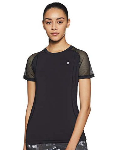 Image of Amazon Brand - Symactive Women's Solid Regular Fit T-Shirt (AW19-TS-02-A_Jet Black XS)