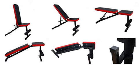 Image of Allyson Fitness Adjustable Incline, Decline, and Flat Bench- Weight Strength Training, Sit Up Abs Fitness Bench for Full Body Workout of Home Gym (Black), 200Kg weight capacity