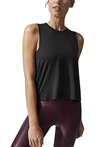 Image of Bestisun Yoga Tops Flowy Sexy Tank Tops Gym Shirts Petite Tops Sports Clothing Activewear for Women Black M