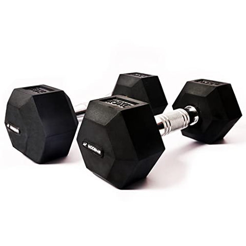 Image of Nodens Rubber Coated Professional Exercise Hex Dumbbells (Pack of 2) (7.5)