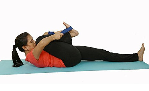 Image of Yogasya - Yoga Belt - 8 Feet Length - 1.5" Width - Yoga Props - for Safe, Perfect & Challenging Yoga Posture - Blue