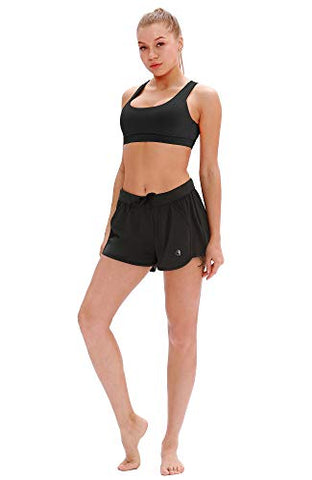 Image of icyzone Padded Strappy Sports Bra Yoga Tops Activewear Workout Clothes for Women (M, Black)
