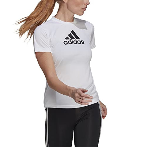 Image of adidas womens Primeblue Tee White/Black Medium