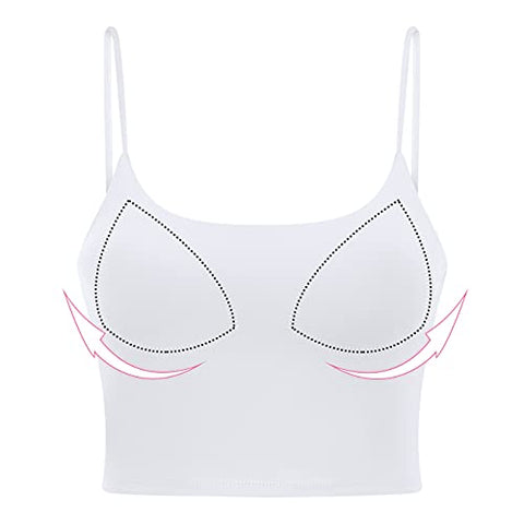 Image of Sports Bras for Women Workout Tank Tops Padded Camisole Bra Seamless Activewear Crop Top for Yoga Gym Workout Fitness White M