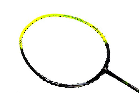 Image of YOUNG Malaysia Carbon Graphite Y-Flash 20 Super Light 74 g, Japanese High Modulus Nano Carbon Badminton Racket, Takes Up to 33 lbs Tension, Includes Full Cover (Yellow and Black)