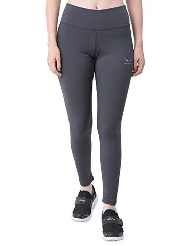 Image of Wing Sports Active Wear Sports Wear Ankle Length Fourway Lycra Tights for Women (Large, Grey)