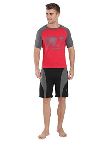 Image of Jockey Men's Cotton Shorts (9411_Black and Charcoal Melange_Small)