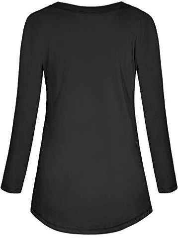 Image of Miusey Long Sleeve Sport T Shirt Women,UPF 50+ Crew Neck Athletic Tops Petite Yoga Clothing Exercise Gym Tunics Outdoor Activities Black S