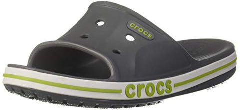 Image of crocs Unisex Adult Bayaband Slide Charcoal/Volt Green 8 Men/ 9 UK Women (M9W11) (205392-0A3)
