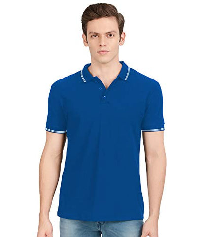 Image of AWG ALL WEATHER GEAR Men's Regular Fit Polo T-Shirt (SS20-GPAWG-RB-S_Royal Blue_Small)