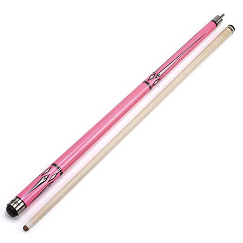 Image of GSE Games & Sports Expert 58-Inch 2-Piece Hardwood Canadian Maple Billiard Pool Cue Stick with Metallic Paint Finish (4 Colors, 18-21oz) (Pink - 21oz)