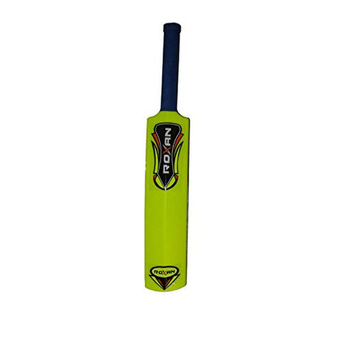Image of Roxan Plastic Cricket Bat Parrot Green with 1Tennis Ball, 30, Small (Multicolour)