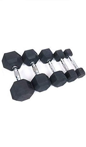 Image of FITNACE Hex Dumbbells 7.5kg X 2 Rubber Coated Hexa Dumbbell 7.5kg Caste Iron, Anti Slip Grip, Hexagonal Dumbbells for Home Gym Professional Strength Training and Weight Lifting & Workout Set