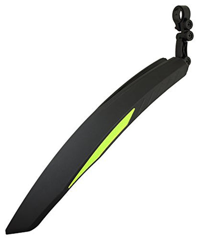 Image of Dark Horse® Bicycle Atom Mudguard with Reflective Tape with Plastic Clamp, Black-Green