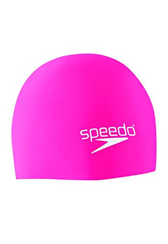 Image of Speedo Elastomeric Silicone Solid Swim Cap, Pink, One Size