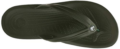 Image of crocs Unisex Adult Crocband Flip Army Green/White Flop-10 UK Men (M11) (11033)