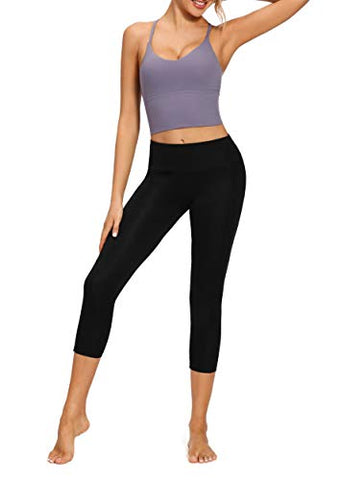 Image of VIBOJOY Longline Strappy Padded Sports Bras Workout Running Tank Crop Tops Yoga Gym Fitness Activewear for Women (Grey-Purple, Small)