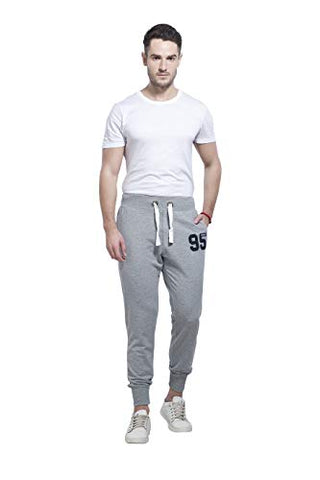 Image of Alan Jones Clothing Men's Slim Fit Joggers (JOG18-D95-MIL-L_Black, White_L)