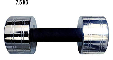 Image of GRT Adjustable Steel Dumbbell 7.5 kg x2 Heavy Duty Chrome Steel Dumbbell Pair.