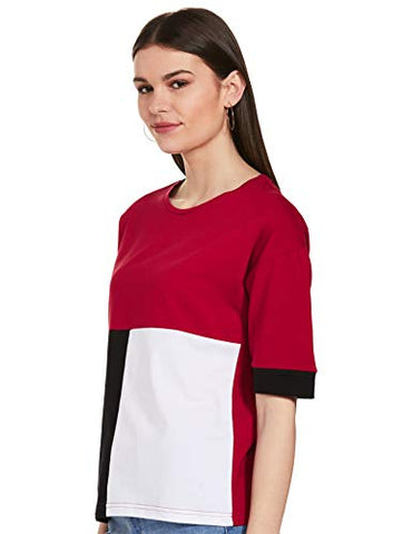 Image of Amazon Brand - Symbol Women's Loose T-Shirt (AW20SYTSMPB06_Multicolor 2 XL)