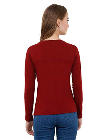 Image of Reifica Women's T-Shirt (REF-WOMEN-FULL-PLAIN-M-M_Maroon_Medium)