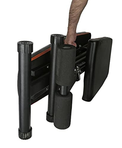 Image of GYMENIST Exercise Bench Adjustable Foldable Compact Workout Weight Bench Easy to Carry NO Assembly Needed, Black-Orange (FOLD-110B)