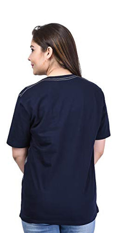 Image of SHAUN Women T-Shirt(104WTS1_N44_DarkBlue_X-Large_Pack of 1)