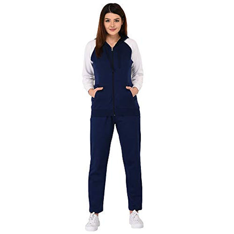 Image of Vivid Bharti Women's Fleece Tracksuit (WW-52-S_Navy Blue_Small)