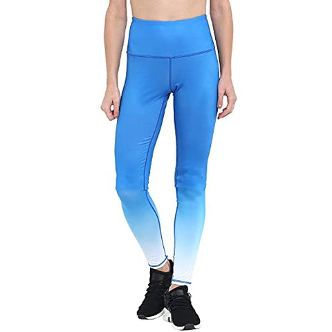 Image of CHKOKKO Women Yoga Track Pants Stretchable Gym Sports Tights Sky Blue Small