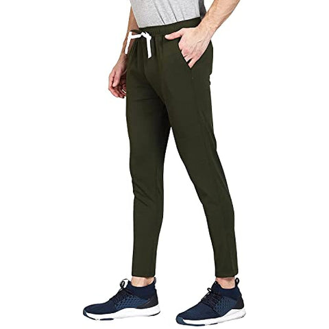 Image of IKITZ Men's Stylish Slim Fit Lycra Jogger Lower Track Pants for Gym, Running, Athletic, Casual Wear for Men Pack of 3 Black,Olive,Blue(M)