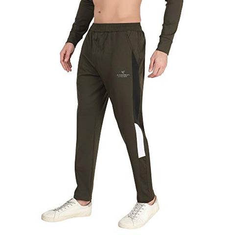 Image of Dpassion 4 Way Lycra Slim Fit Trending Casual and Gym Wear Tracksuit for Men (Olive Green; large)