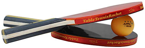MAPOL Ping Pong Paddle Set - 4 Professional Table Tennis Rackets/Paddles - 8 Premium 3-Star Balls, Portable Cover Case Holder Included