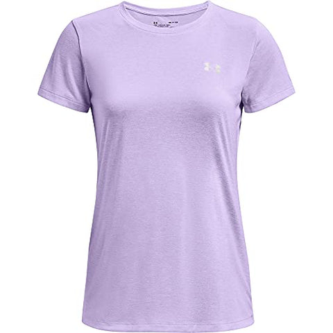 Image of Under Armour Women's Tech Twist T-Shirt , Purple Tint (532)/Metallic Silver, X-Small