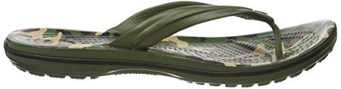Image of crocs Unisex Adult Crocband Printed Flip Army Green/Black Slipper-5 Men/ 6 UK Women (M6W8) (205943-30Q)