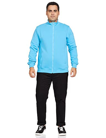 Image of Amazon Brand - Symbol Men's Cotton Blend Round Neck Sweat shirt (AW18MNSSW03I_Aqua Blue_Small_Aqua Blue_S)