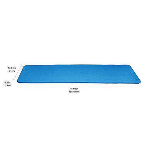 Image of AmazonBasics 13mm Extra Thick Yoga and Exercise Mat with Carrying Strap, Blue