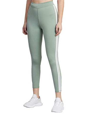 Image of BLINKIN Women's Skinny Fit Trackpants (4443-LIGHT-GREEN-30_Light olive with white stripes_Large)